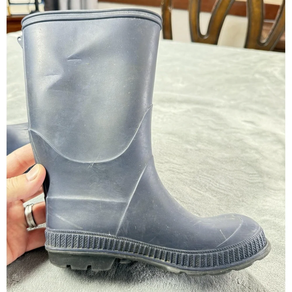 Kamik Rain Boots Womens 1 Blue Rubber Pull On Mid Calf Waterproof Outdoor‎